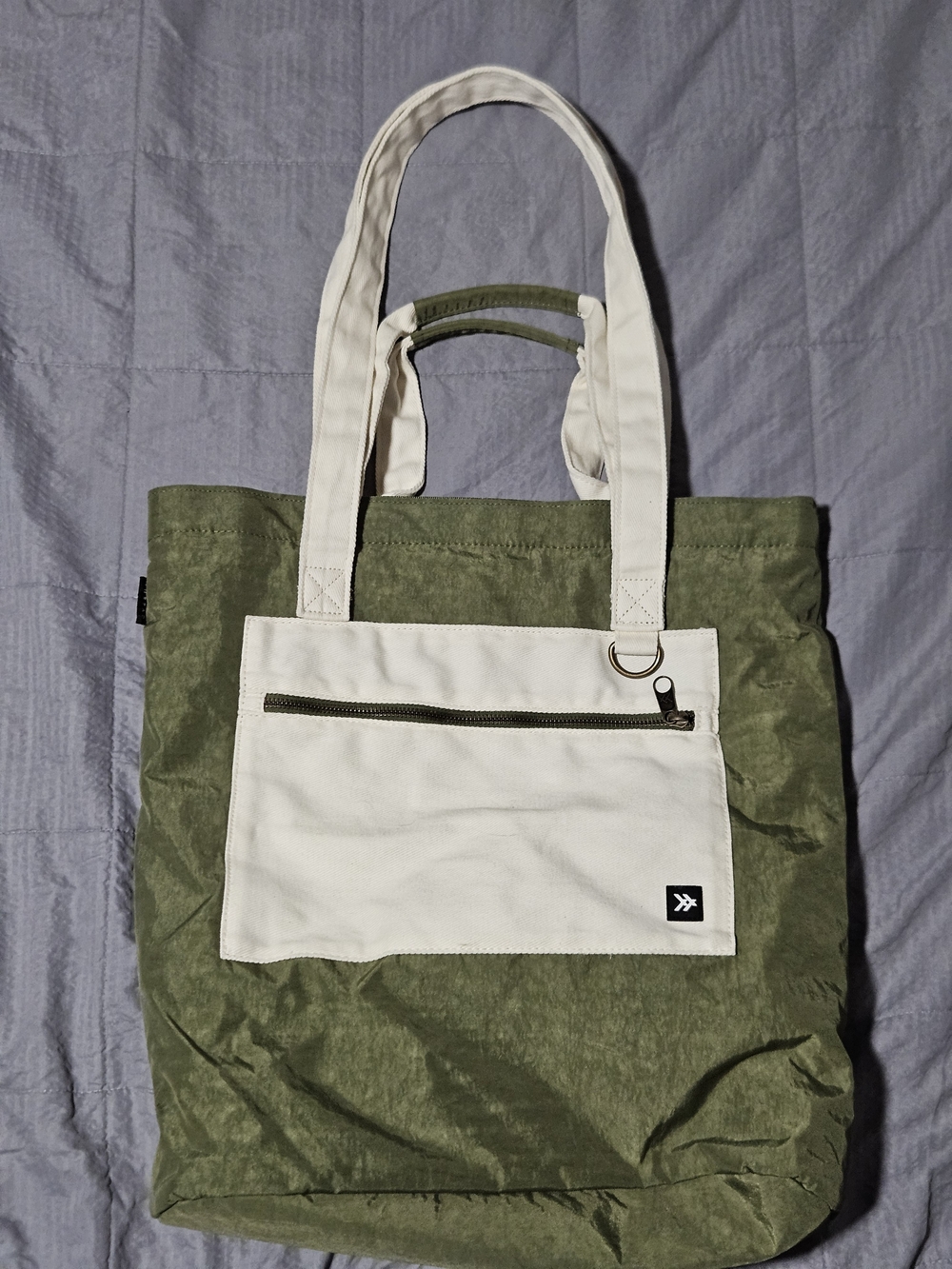 Two-Tone Olive & Cream (Scout) Canvas Utility Tote - Thread Wallets